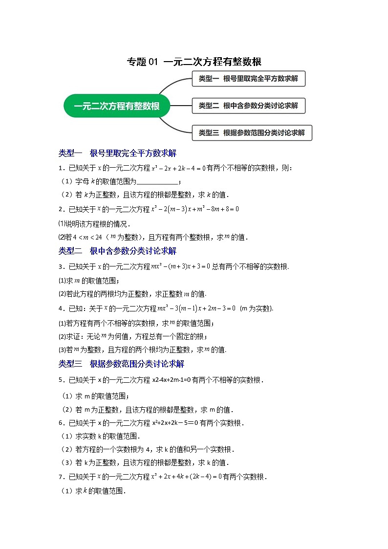 专题01 一元二次方程有整数根（原卷版）第1页