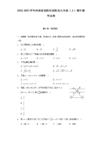 河南省洛阳市汝阳县2022-2023学年上学期九年级 期中数学试卷(含答案)