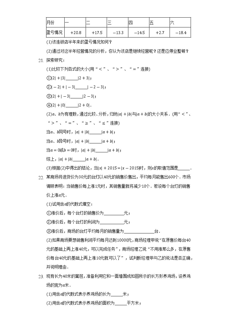 河南省洛阳市汝阳县2022-2023学年上学期七年级 期中数学试卷(含答案)03