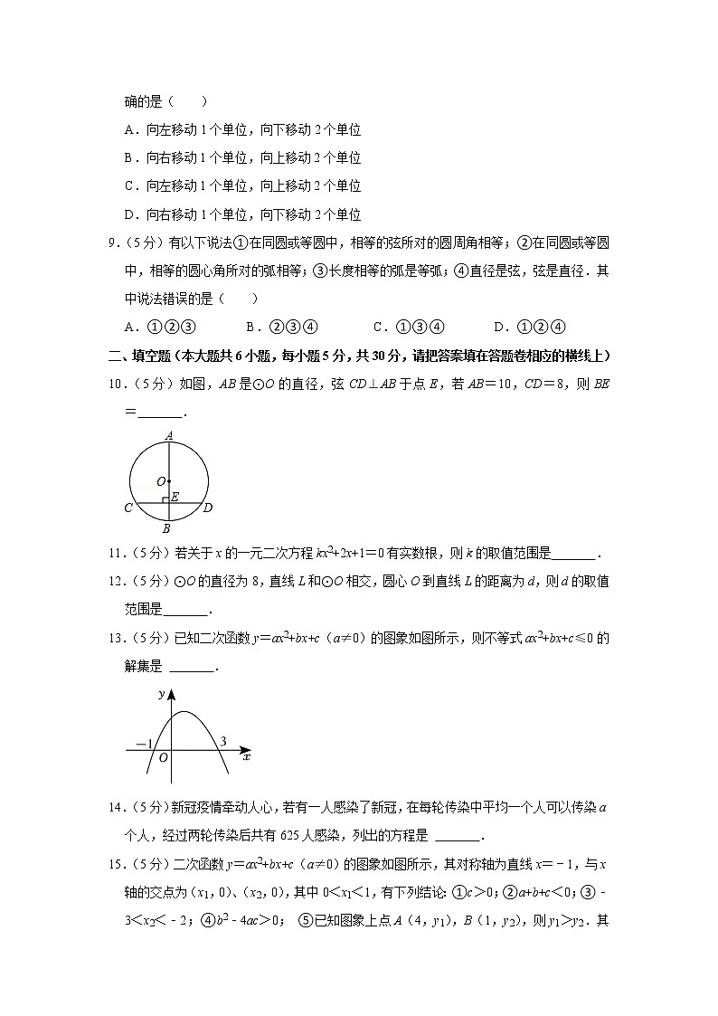 新疆维吾尔自治区乌鲁木齐外国语学校2022-2023学年九年级上学期期中数学试卷(含答案)第2页