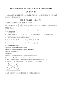 四川省内江市威远县威远中学校2022-2023学年八年级上学期期中数学试题(含答案)