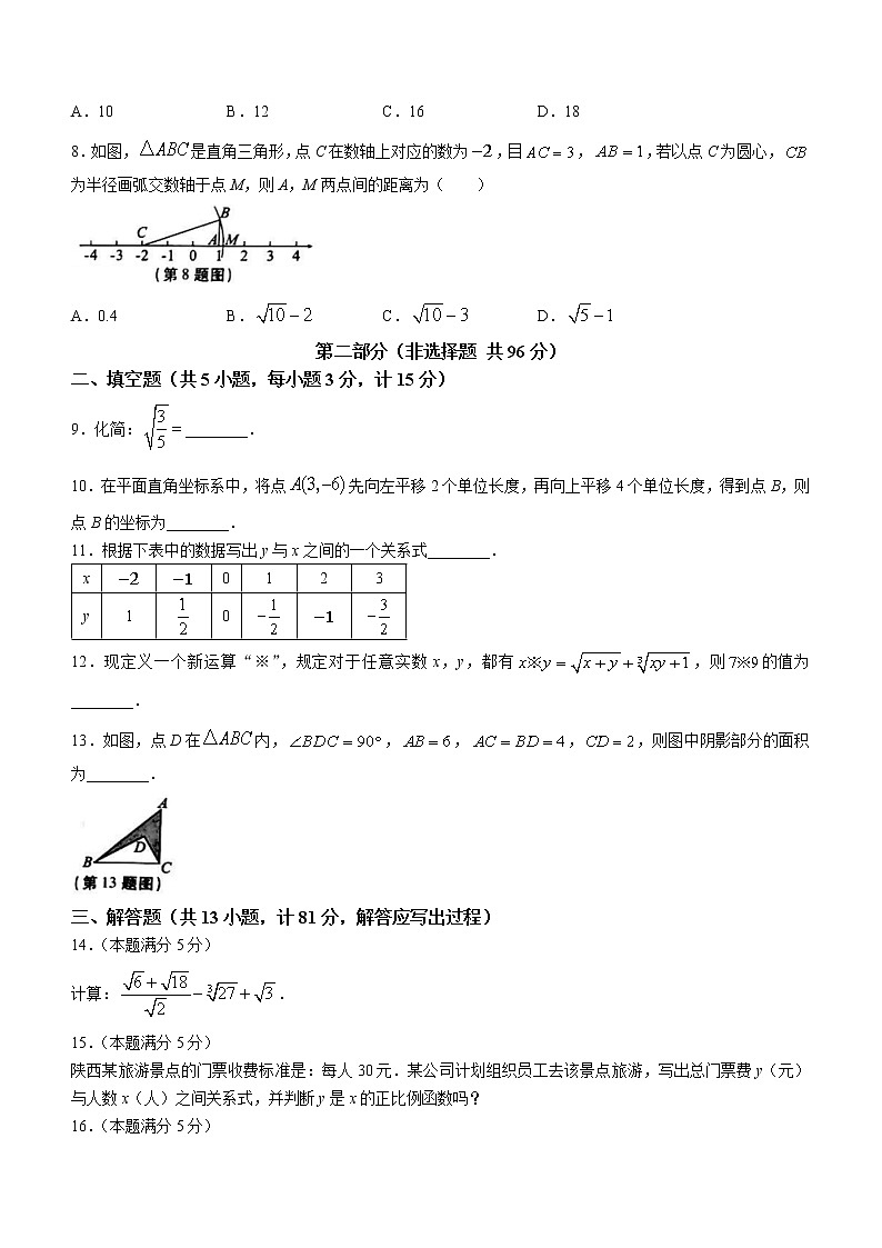 陕西省咸阳市兴平市2022-2023学年八年级上学期阶段性自测数学试题(含答案)02
