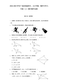 2022-2023学年广东省珠海四中、立才学校、梅华中学八年级（上）期中数学试卷(含解析 )