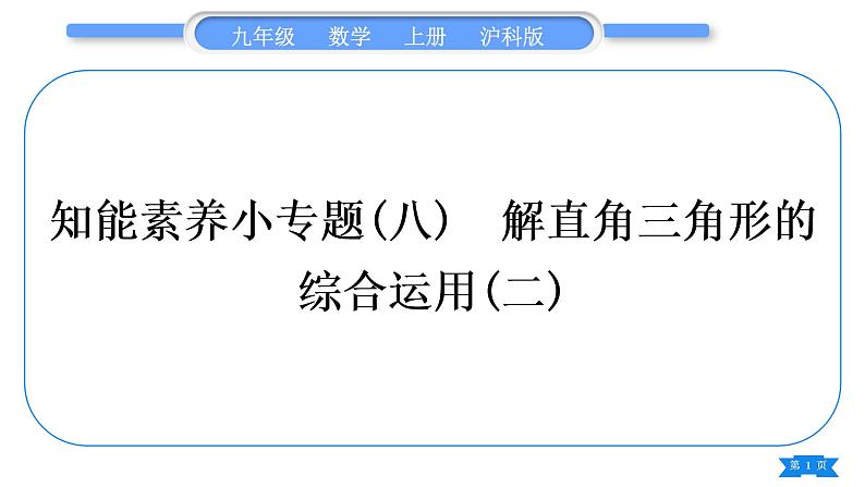 沪科版九年级数学上第23章解直角三角形知能素养小专题(八)解直角三角形的综合运用(二)习题课件01