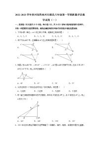 贵州省黔南州长顺县2022-2023学年八年级（上）质量评估数学试卷（一）(解析版)