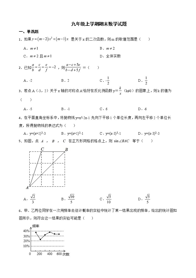 安徽省宿州市砀山县2022年九年级上学期期末数学试题及答案第1页