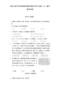 2022-2023学年河南省郑州外国语中学八年级（上）期中数学试卷（含解析）