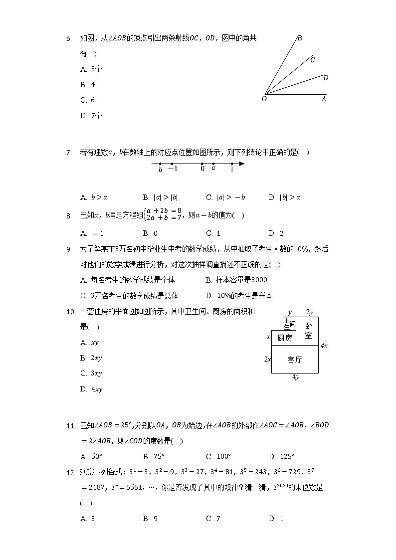 2021-2022学年广西贺州市昭平县七年级（上）期末数学试卷（含解析）02