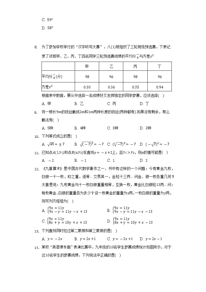 2021-2022学年贵州省毕节市威宁县八年级（上）期末数学试卷（含解析）02