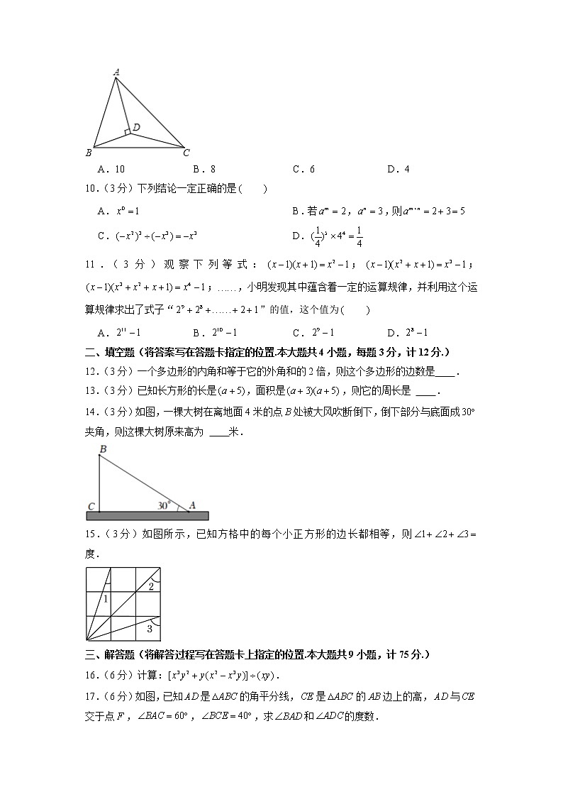 湖北省宜昌市第三中学2021-2022学年八年级上学期期中数学试卷（含答案）第3页
