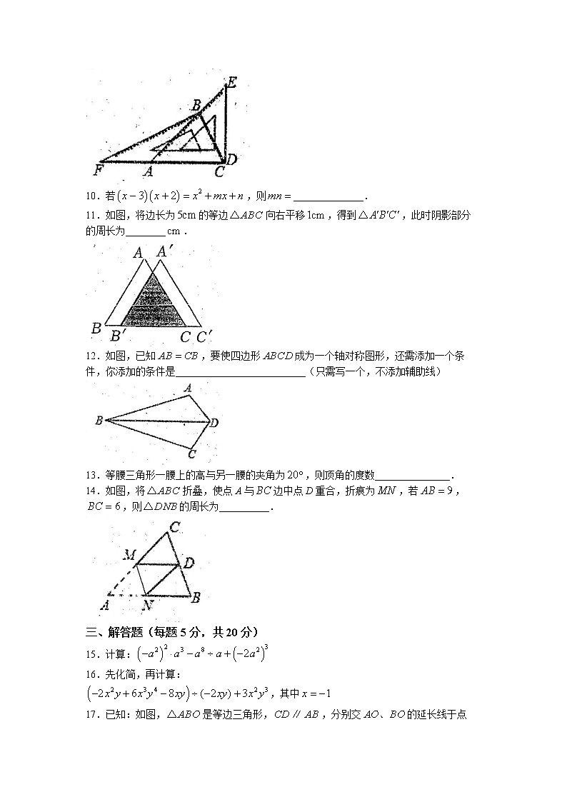 吉林省白城市洮北区第三中学2022-2023学年八年级上学期期中数学试题第2页