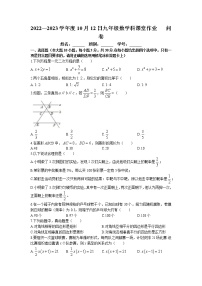 广东省佛山市第六中学2022-2023学年九年级上学期第一次月考数学试卷(无答案)