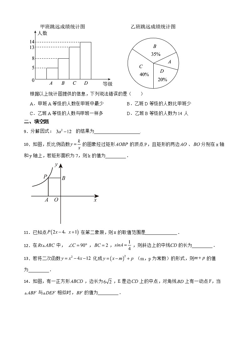 云南省楚雄彝族自治州2022年九年级上学期期末数学试题（附答案）第3页
