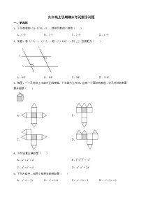 云南省普洱市景谷县2022年九年级上学期期末考试数学试题及答案