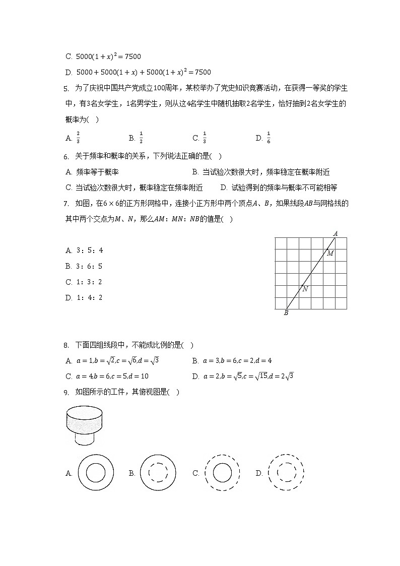 北师大版初中数学九年级上册期末测试卷（较易）（含答案解析）第2页