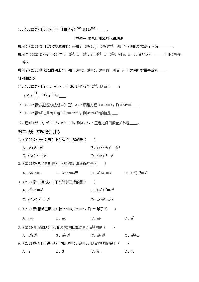 第19讲 整数指数幂的运算 及其运算法则专题训练（原卷版）-2022-2023学年八年级数学上册常考点（数学思想+解题技巧+专项突破+精准提升）（人教版）第3页
