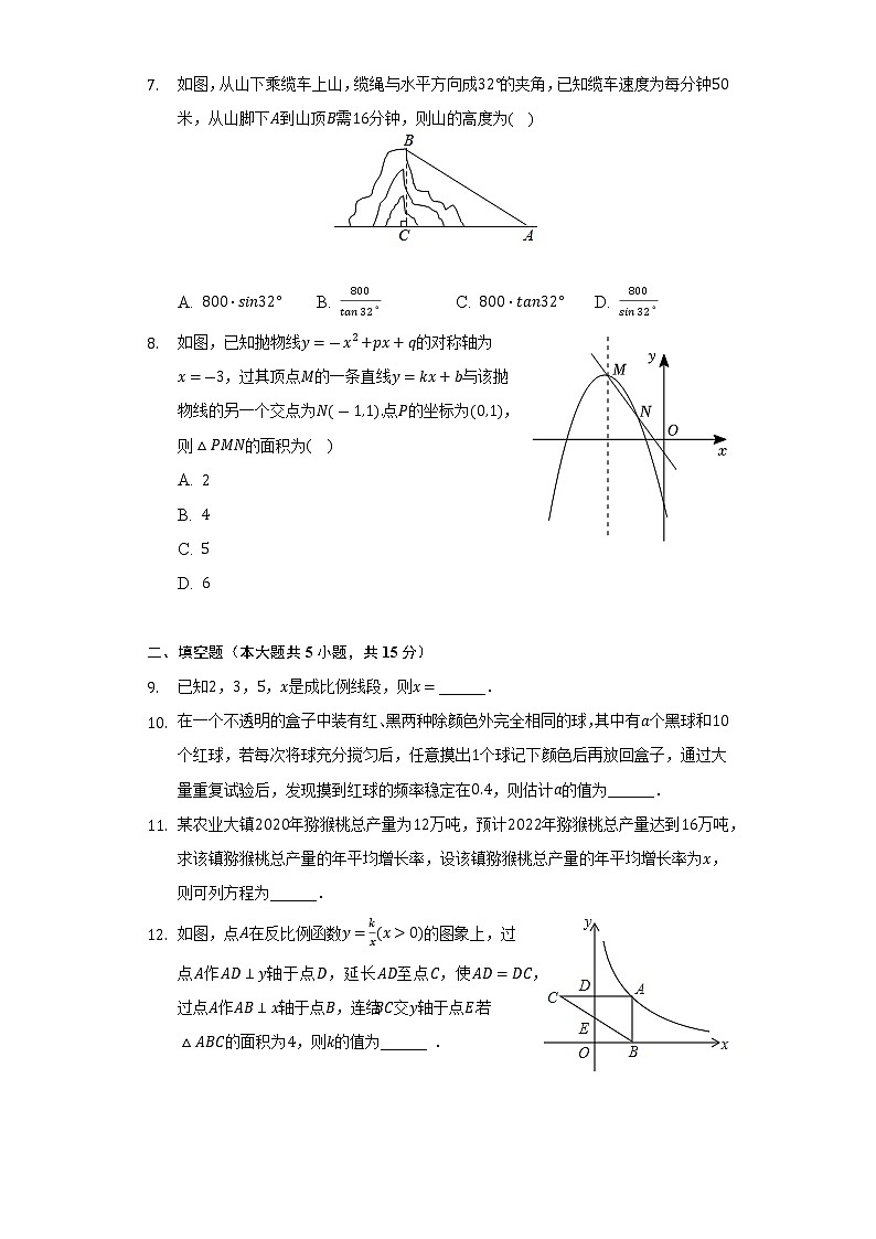 陕西省咸阳市武功县人教版2021-2022学年九年级（上）期末数学试卷(解析版)02
