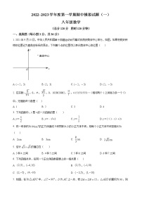 陕西省西安市雁塔区高新一中2022-2023学年八年级上学期数学期中考试题