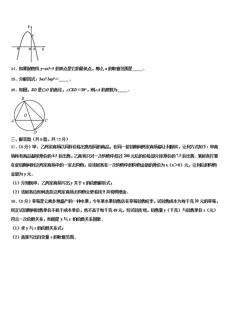 浙江省台州市海山教育联盟重点中学2022年中考数学五模试卷含解析03