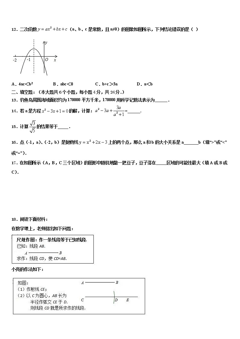 浙江省天台县2021-2022学年毕业升学考试模拟卷数学卷含解析03