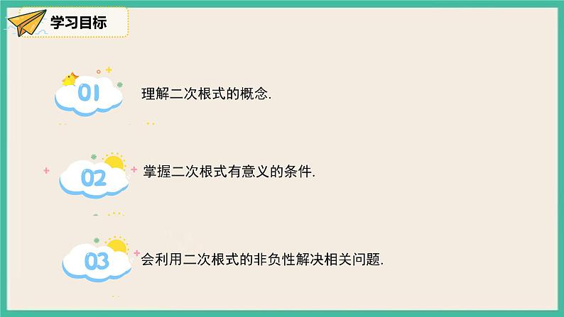 人教版数学八下 16.1.1《二次根式的概念》课件02