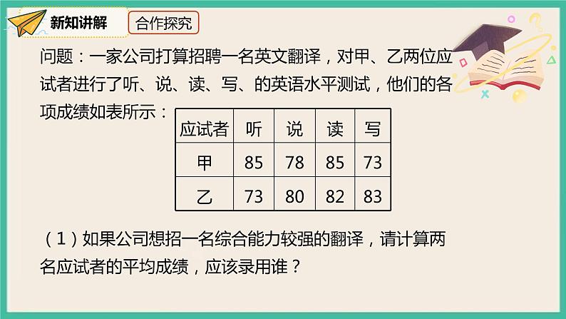 人教版数学八下 20.1.1.1《平均数与加权平均数 》课件05