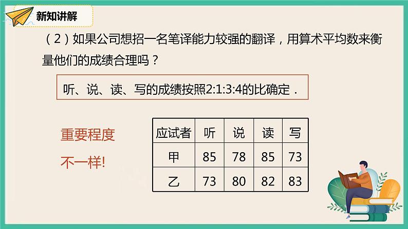 人教版数学八下 20.1.1.1《平均数与加权平均数 》课件07