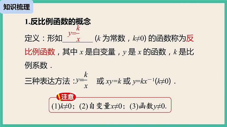 26《反比例函数小结课》课件第5页