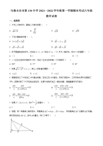 精品解析：新疆乌鲁木齐市第136中学2021-2022学年八年级上学期期末考试数学试题