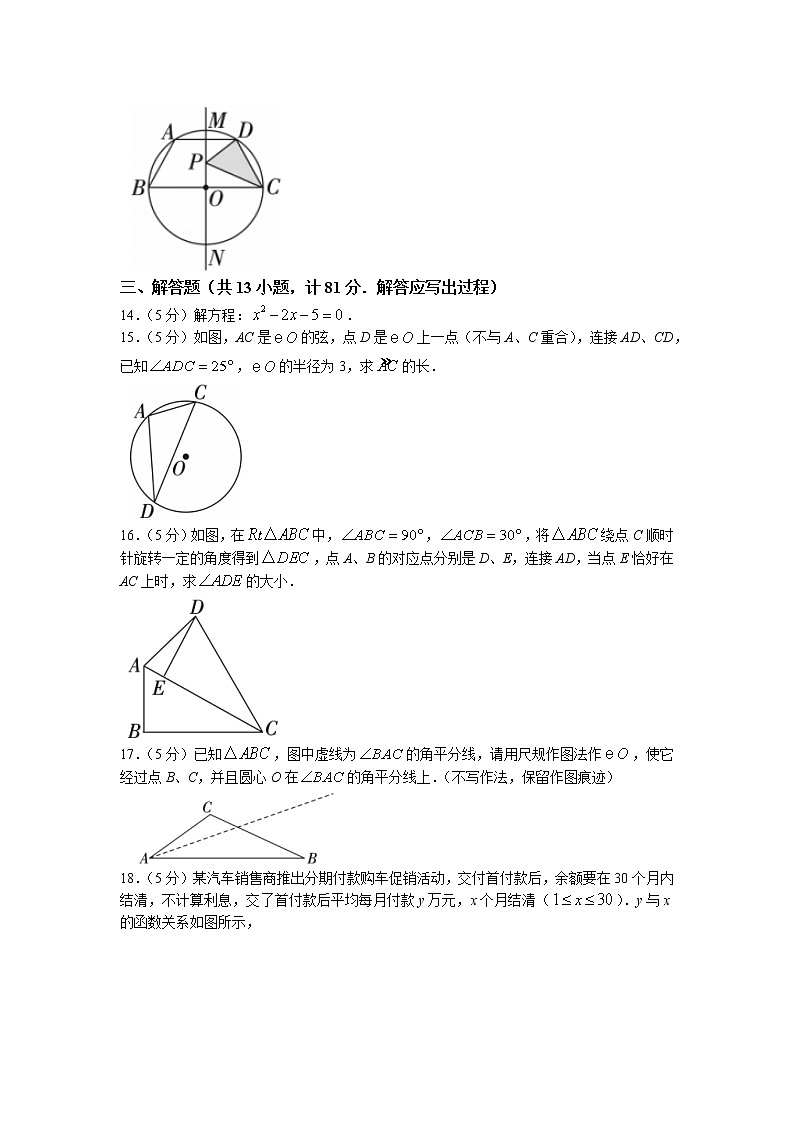 陕西省渭南市澄城县2021-2022学年九年级上学期期末考试数学试卷（含答案）第3页