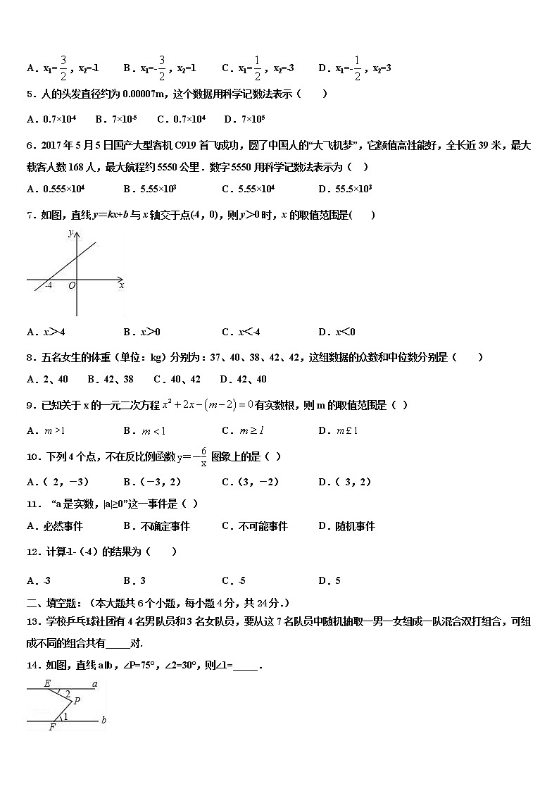 重庆市万州区达标名校2021-2022学年中考数学猜题卷含解析02