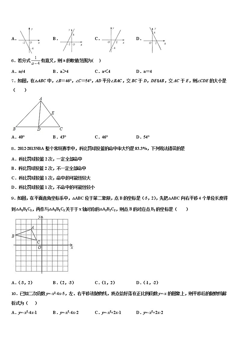 重庆市万州区名校2022年中考冲刺卷数学试题含解析02