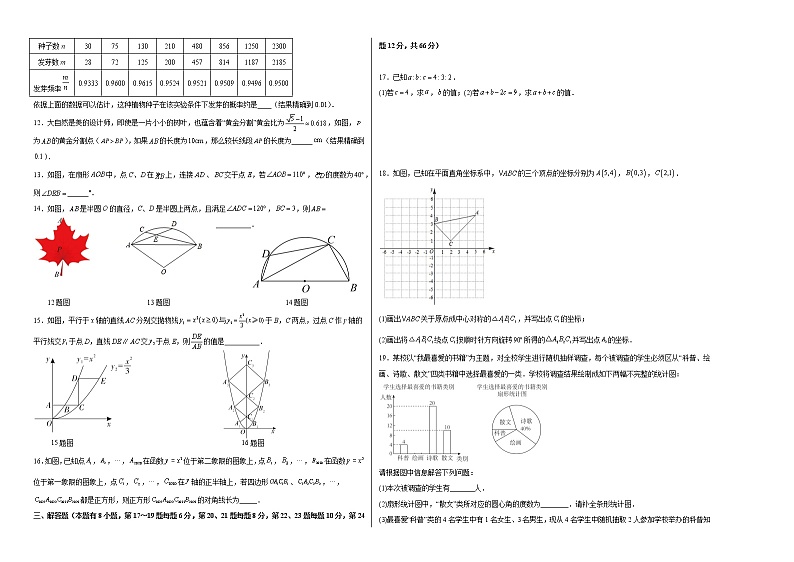 浙江省舟山市2022-2023学年普陀二中九年级第一学期11月月考数学试题卷(含答案)第2页