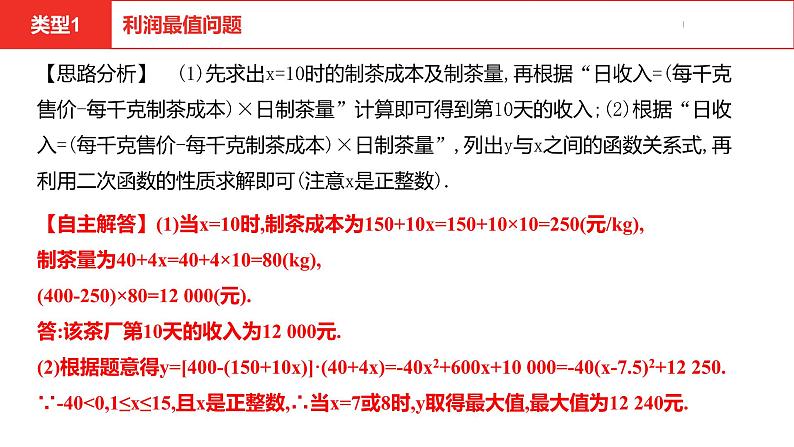 中考总复习数学（安徽地区）题型6二次函数的实际应用课件第5页