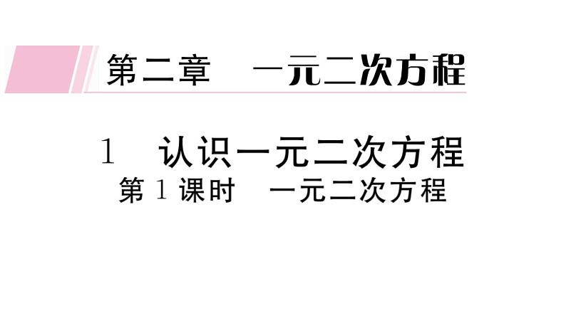 北师大版九年级数学上第二章一元二次方程2.1 第1课时 一元二次方程课堂习题课件第1页