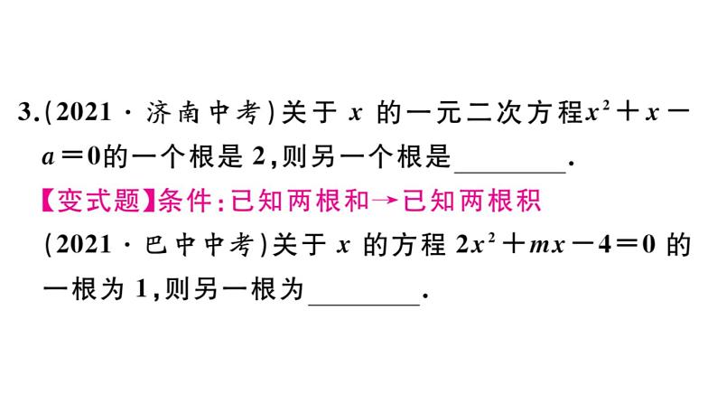 北师大版九年级数学上第二章一元二次方程2.5 一元二次方程的根与系数的关系课后习题课件第4页