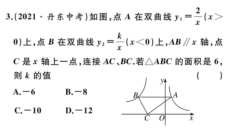 北师大版九年级数学上第六章反比例函数模型构建专题：反比例函数中k的几何意义课后习题课件第6页