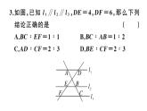 北師大版九年級(jí)數(shù)學(xué)上第四章圖形的相似4.2 平行線分線段成比例課堂習(xí)題課件