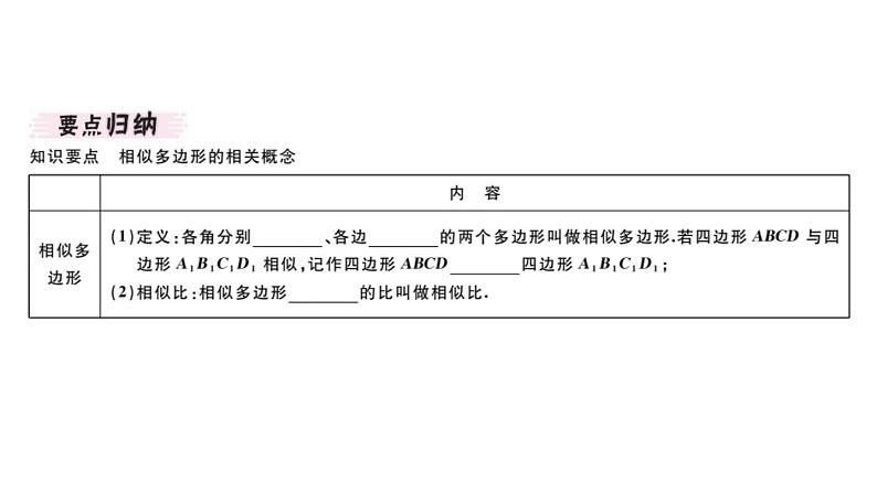 北师大版九年级数学上第四章图形的相似4.3 相似多边形课堂习题课件02