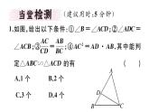 北師大版九年級(jí)數(shù)學(xué)上第四章圖形的相似4.5 相似三角形判定定理的證明課堂習(xí)題課件