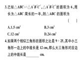 北师大版九年级数学上第四章图形的相似4.7 第2课时 相似三角形的周长和面积之比课堂习题课件