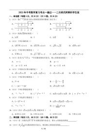 2023年中考数学复习考点一遍过——二次根式附解析学生版