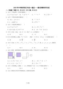 2023年中考数学复习考点一遍过——整式附解析学生版