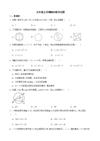 广东省广州市番禺区2022年九年级上学期期末数学试题及答案