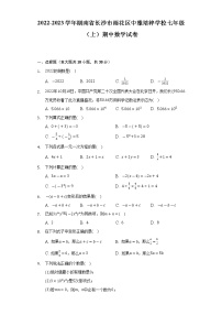 湖南省长沙市中雅培粹学校2022-2023学年七年级上学期期中数学试卷(含答案)