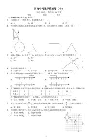 河南中考数学模拟试卷（十）A4版