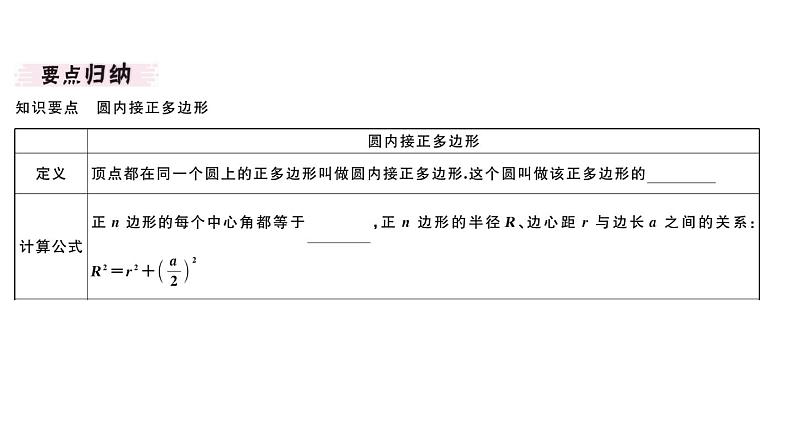 北师大版九年级数学下3.8 圆内接正多边形课堂练习课件第2页