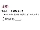 北师大版九年级数学下第三章圆3.9 弧长及扇形的面积课后练习课件