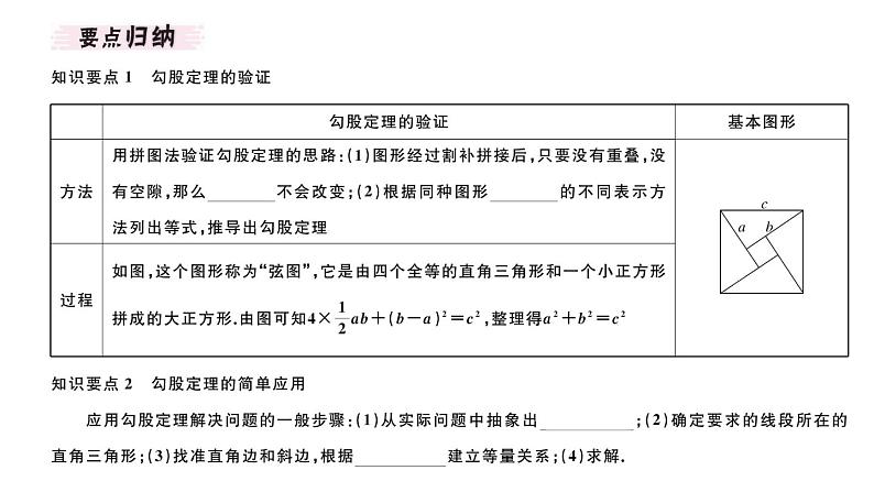 北师大版八年级数学上第一章勾股定理1. 1  第2课时  验证勾股定理课堂习题课件02