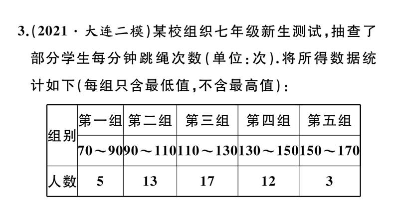 北师大版八年级数学上第六章数据的分析6.2中位数与众数课后习题课件04